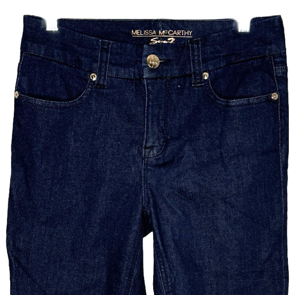 Melissa McCarthy x Seven 7 Jeans Womens 8 Blue Crop Jean Skinny Dark Wash Casual - Picture 3 of 7